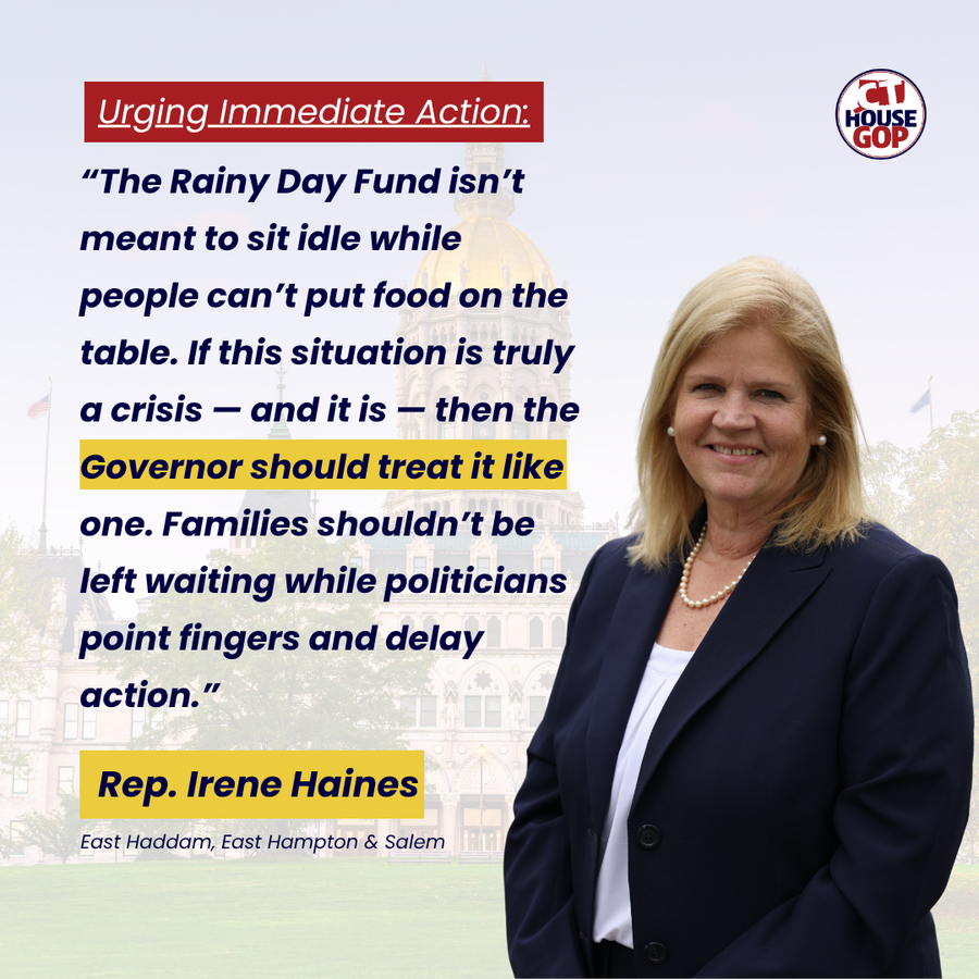 Rep. Haines Calls for Immediate Action to Address SNAP Crisis: “Use the Rainy Day Fund for Its Purpose